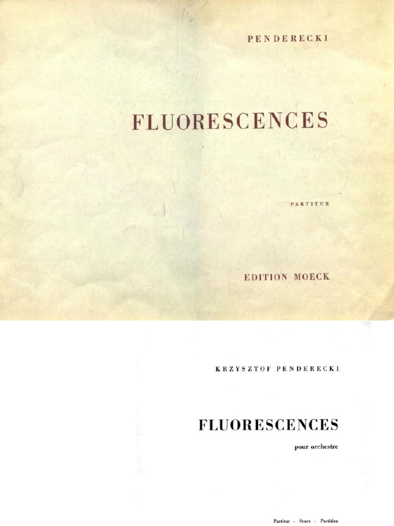 新規、KRZYSZTOF PENDERECKI: Fluorescences Penderecki - Fluorescences | PDF