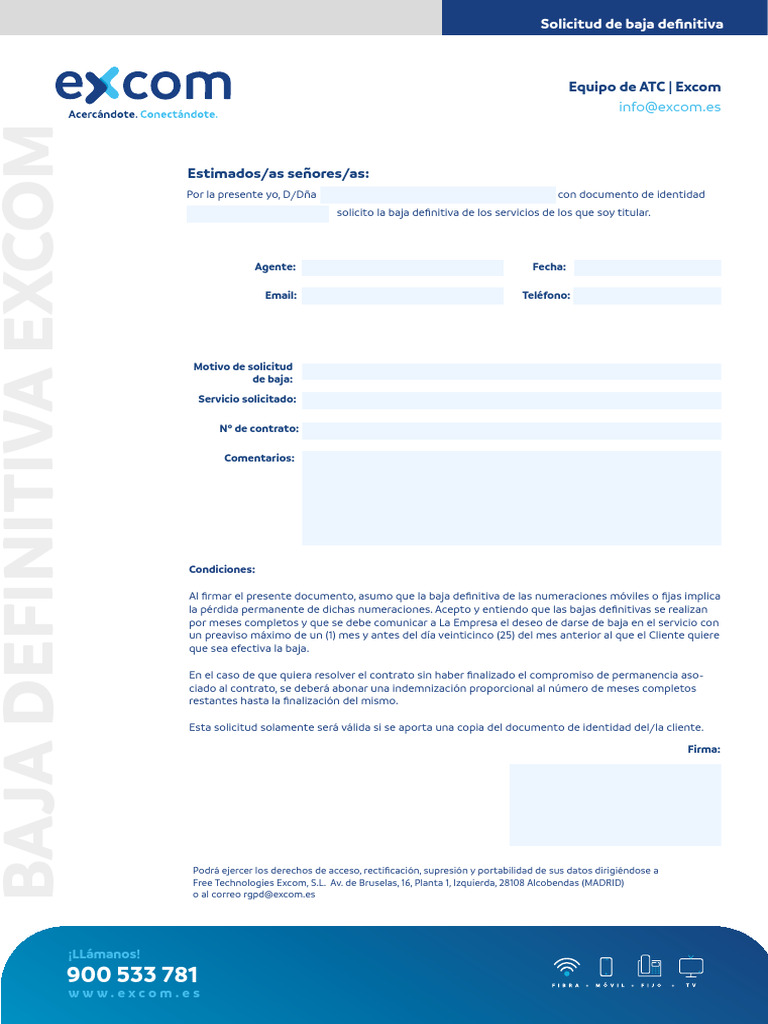Solicitud de Baja Definitiva Excom | PDF