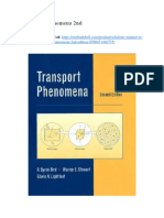 Solutions Manual To Accompany Transport Phenomena 2nd Edition 9780471410775