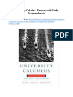 Solutions Manual To Accompany University Calculus Elements With Early Transcendentals 9780321533487