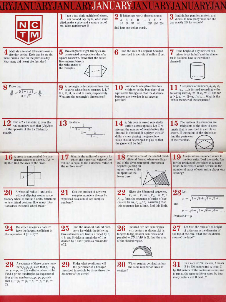 1990 School Calendar Problems | PDF | Area | Triangle