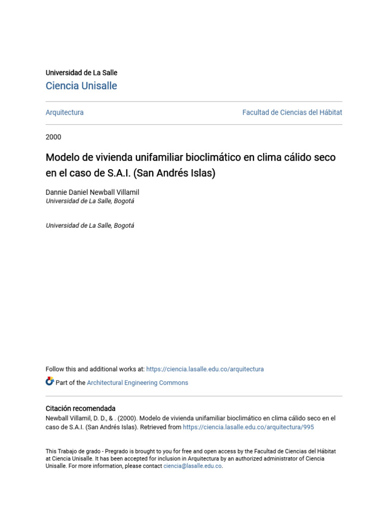 Modelo de vivienda unifamiliar bioclimático en clima cálido seco | PDF