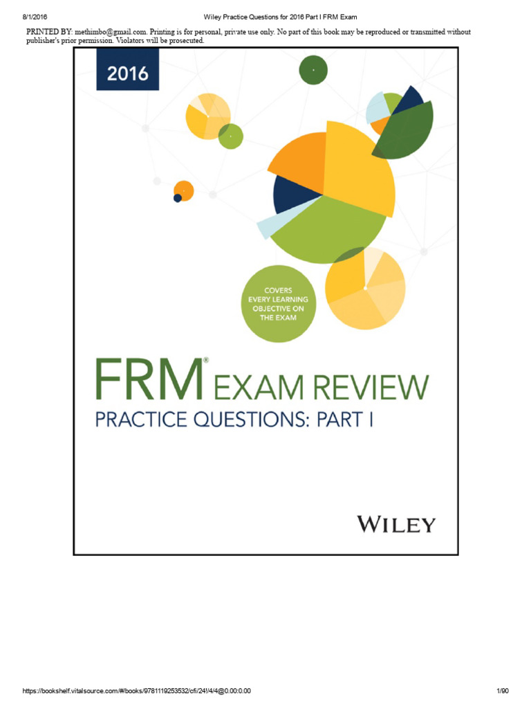 Wiley FRM Exam Part I Practice Questions | PDF