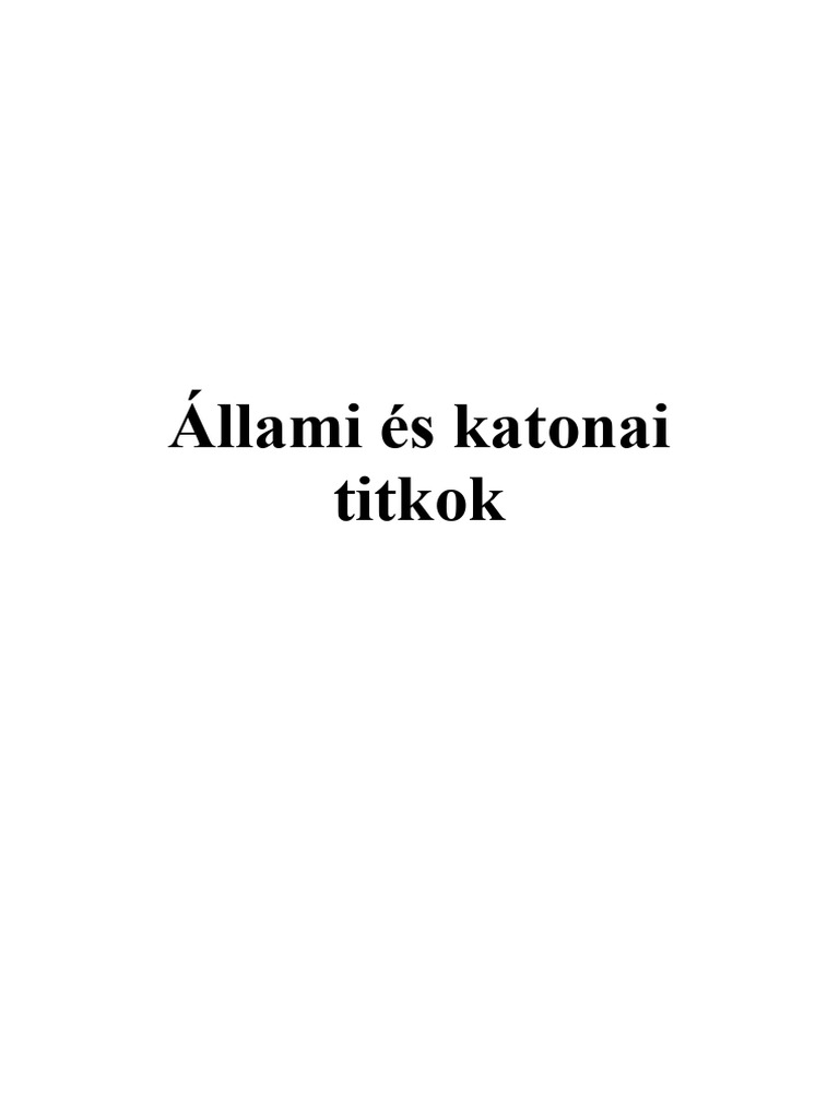 Állami És Katonai Titkok | PDF