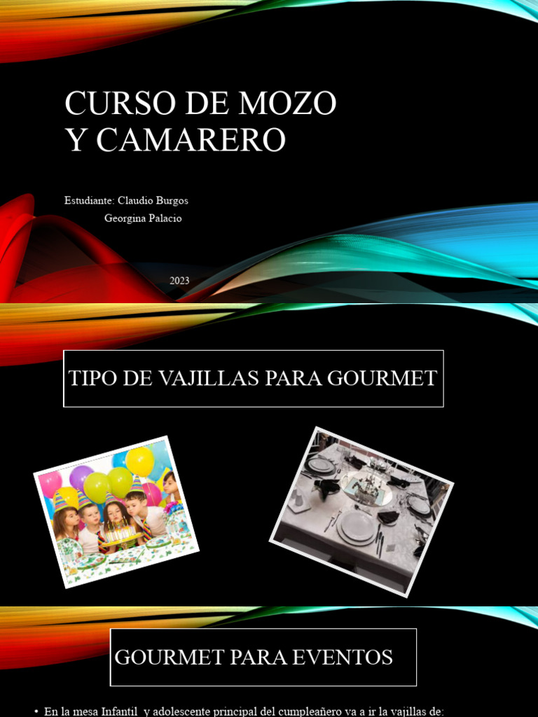 Curso de Mozo para Eventos | PDF | Cocina, comidas y vino | Arte