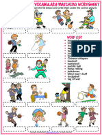 Children Games Vocabulary Esl Matching Exercise Worksheet For Kids