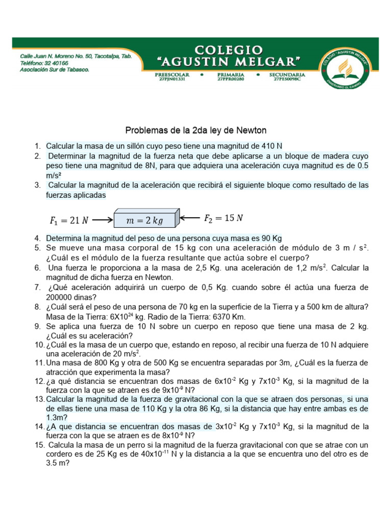 2da Ley Newton | PDF
