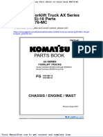 Komatsu Forklift Truck Ax Series Fg1518hs 16 Parts Book Pm078 MC