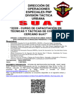 Convocatoria para La Inscripción de Postulantes para El XXXII Curso de Capacitación en Técnicas y Tácticas de Combate Cercano SUAT