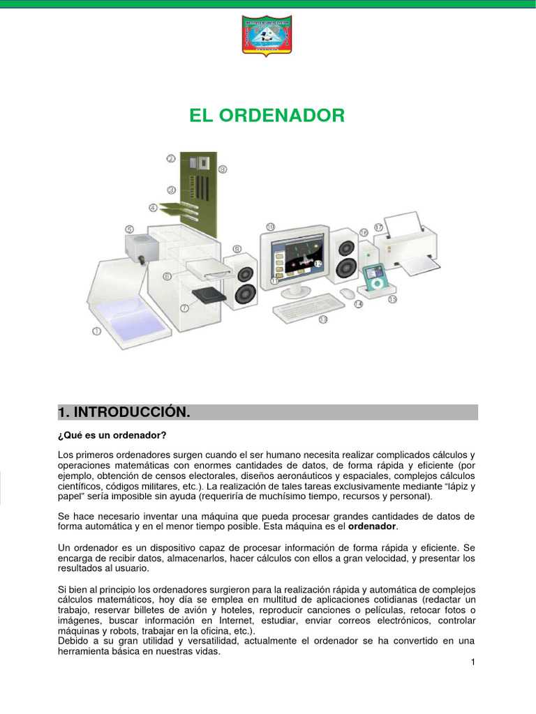 Componentes y Funciones del Ordenador | PDF | Hardware de la ...