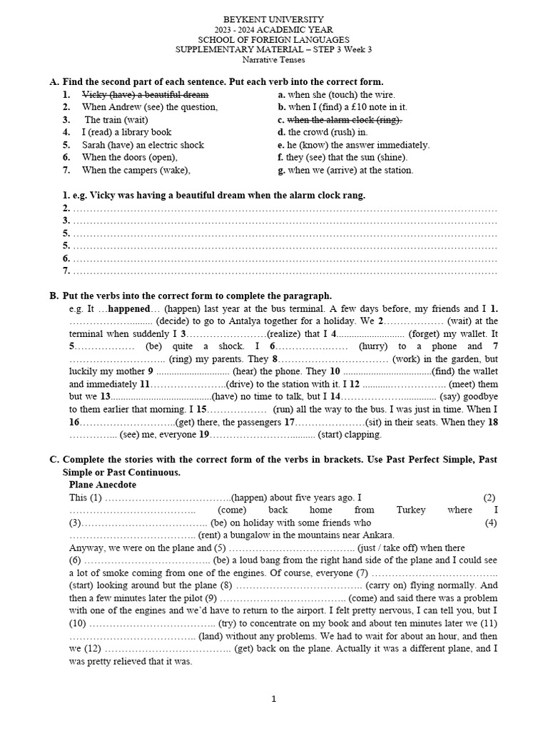 M2w3 step 3 grammar narrative tenses pdf