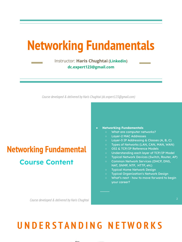 Networking Fundamentals Course Overview | PDF | Computer Network ...
