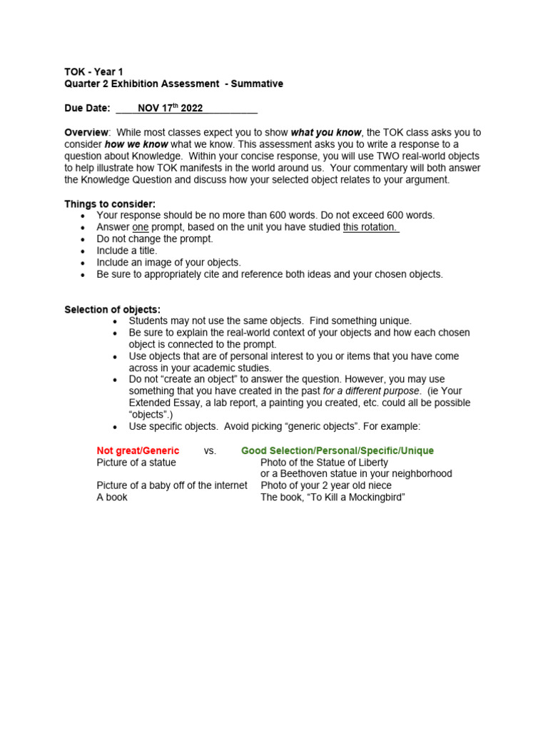 Q2 TOK Assessment | PDF | Science & Mathematics