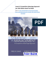 Strategic Management A Competitive Advantage Approach Concepts 16th Edition David Test Bank