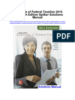 Essentials of Federal Taxation 2016 Edition 7th Edition Spilker Solutions Manual