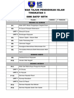 Senarai Semak Tajuk Pendidikan Islam Tingkatan 3