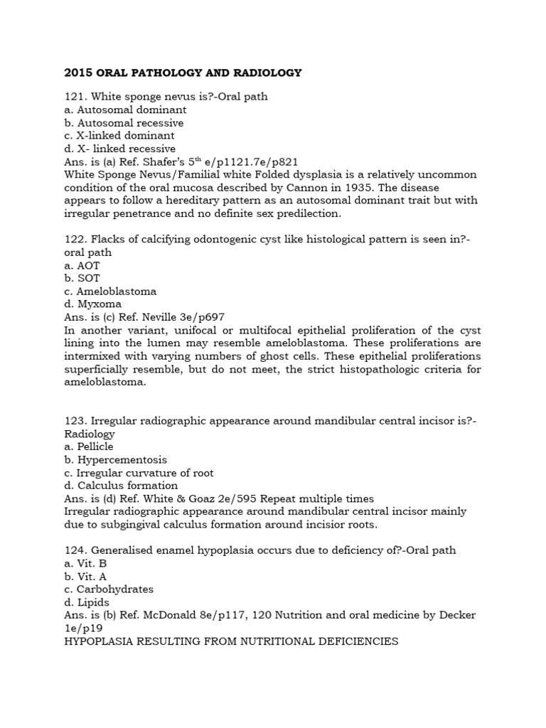 2015 Oral Pathology And Radiology Pdf White Blood Cell Human Tooth