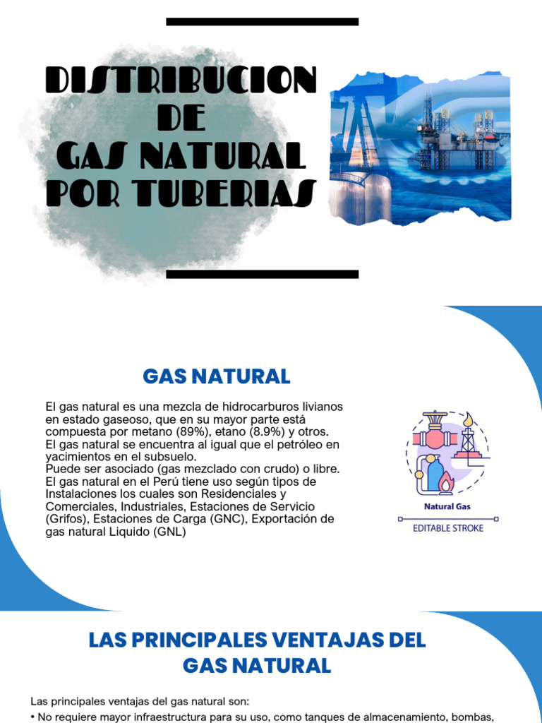 Ventajas y Distribución del Gas Natural | PDF | Gas natural | Gas ...