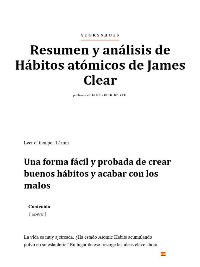 Hábitos Atómicos por James Clear - Resumen Animado