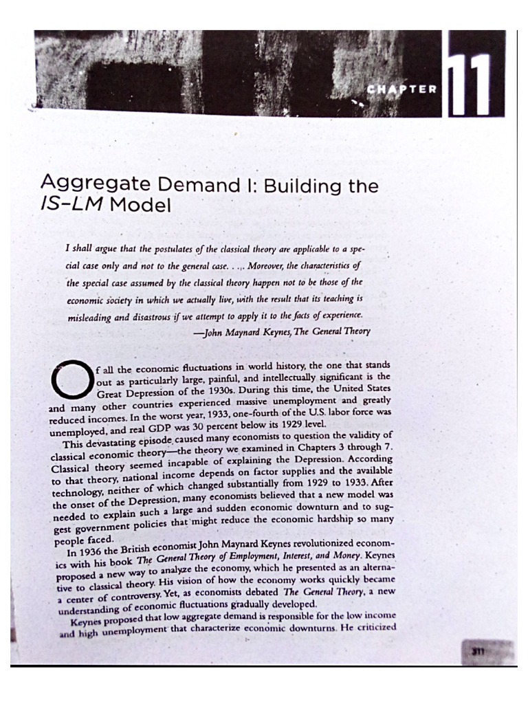 Aggregate Demand L Building The Is Lm Model Pdf