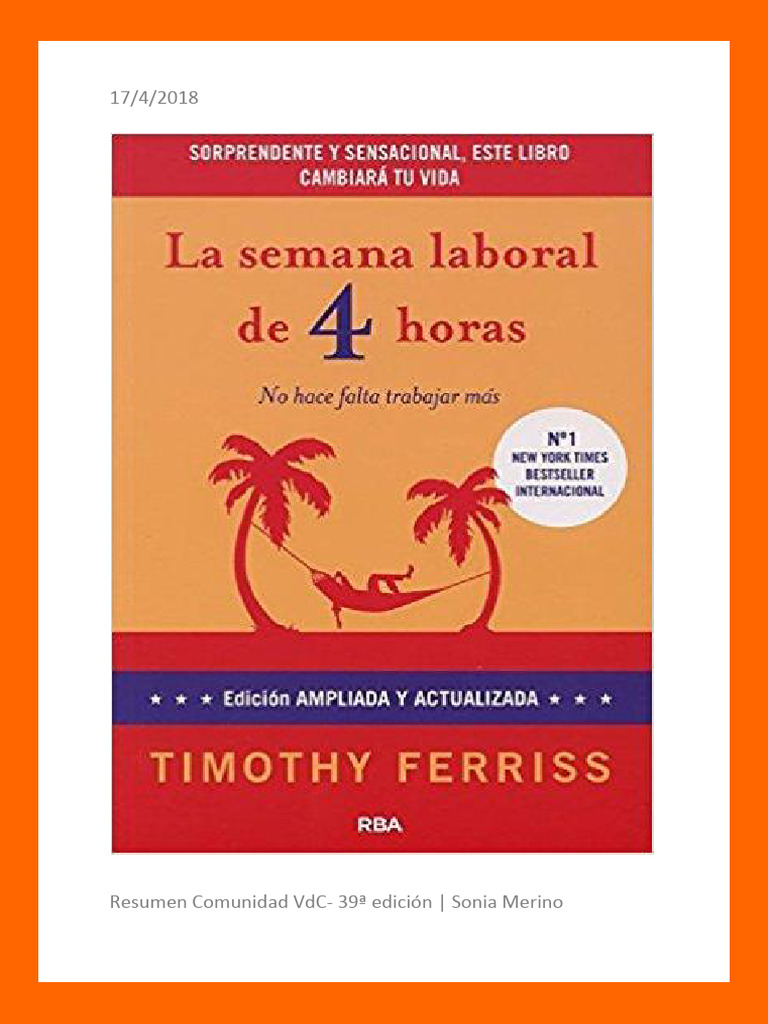 La Semana Laboral De 4 Horas Timothy Ferriss Pdf