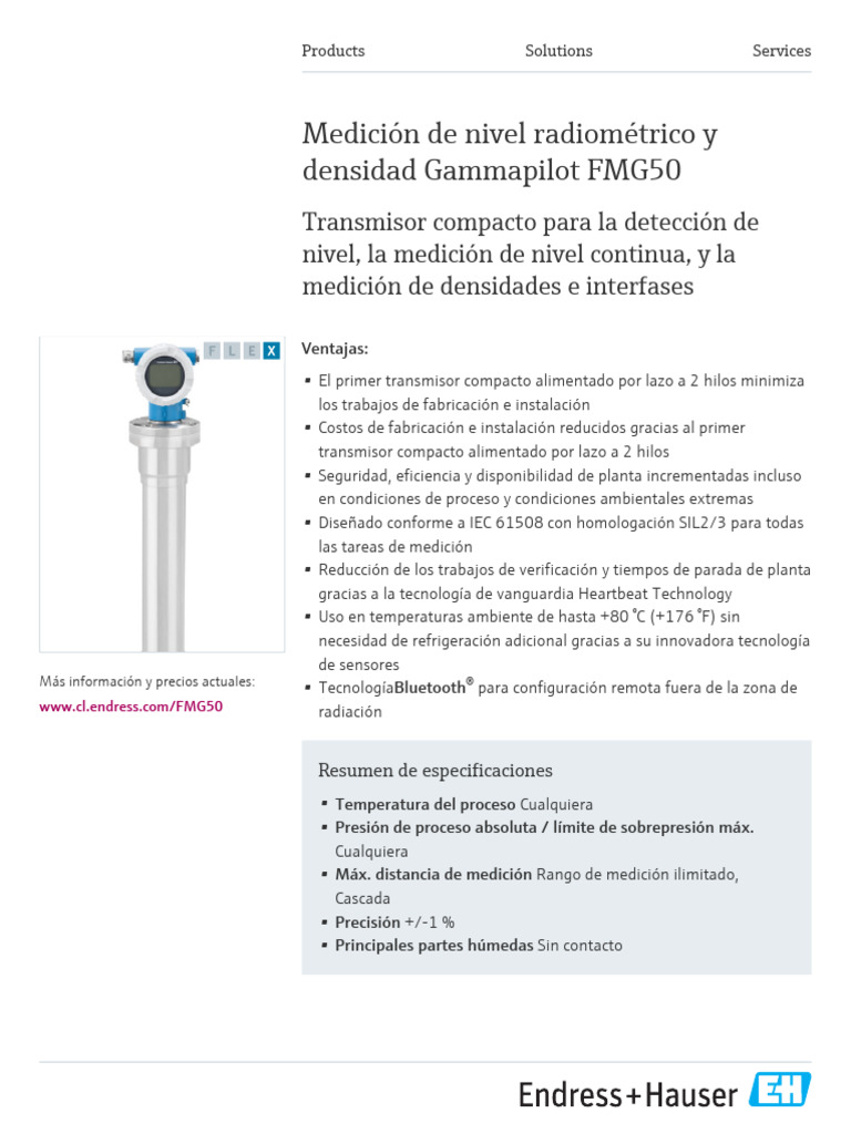Endress-Hauser Gammapilot FMG50 ES | PDF