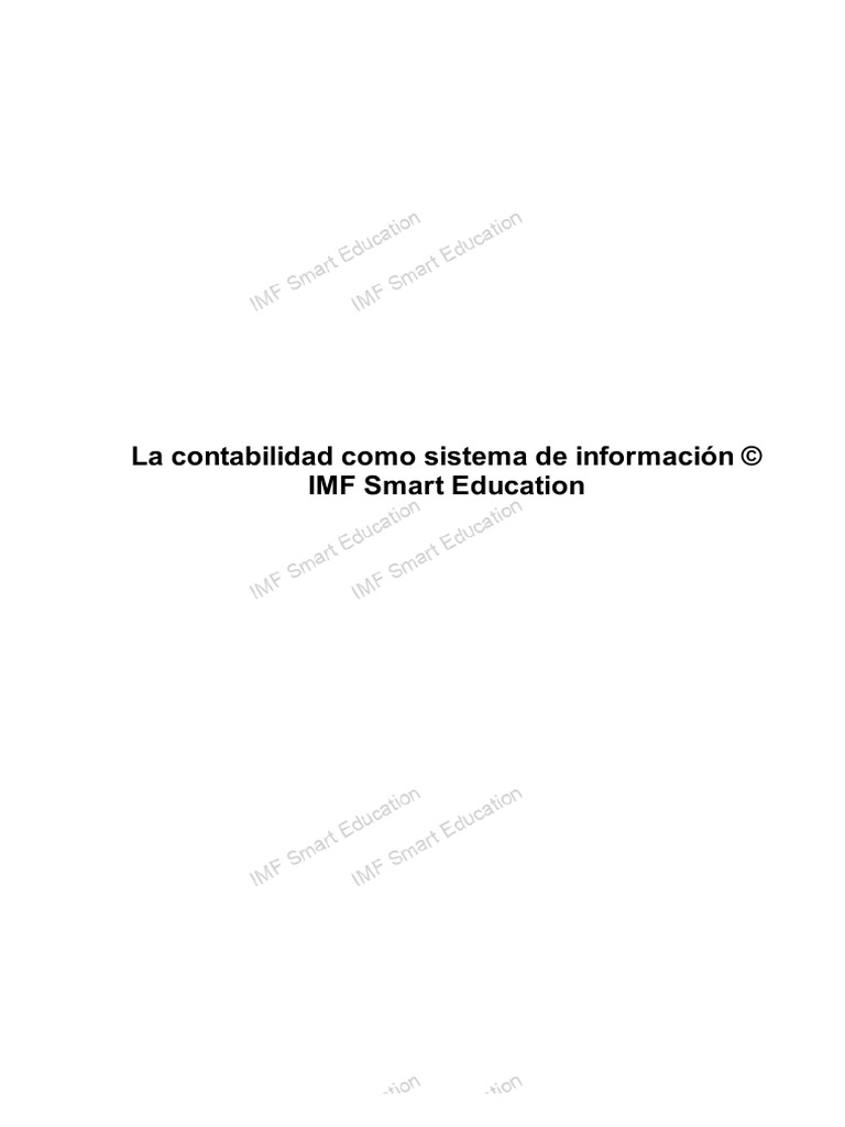 La Contabilidad Como Sistema de Información | PDF | Finanzas y dinero