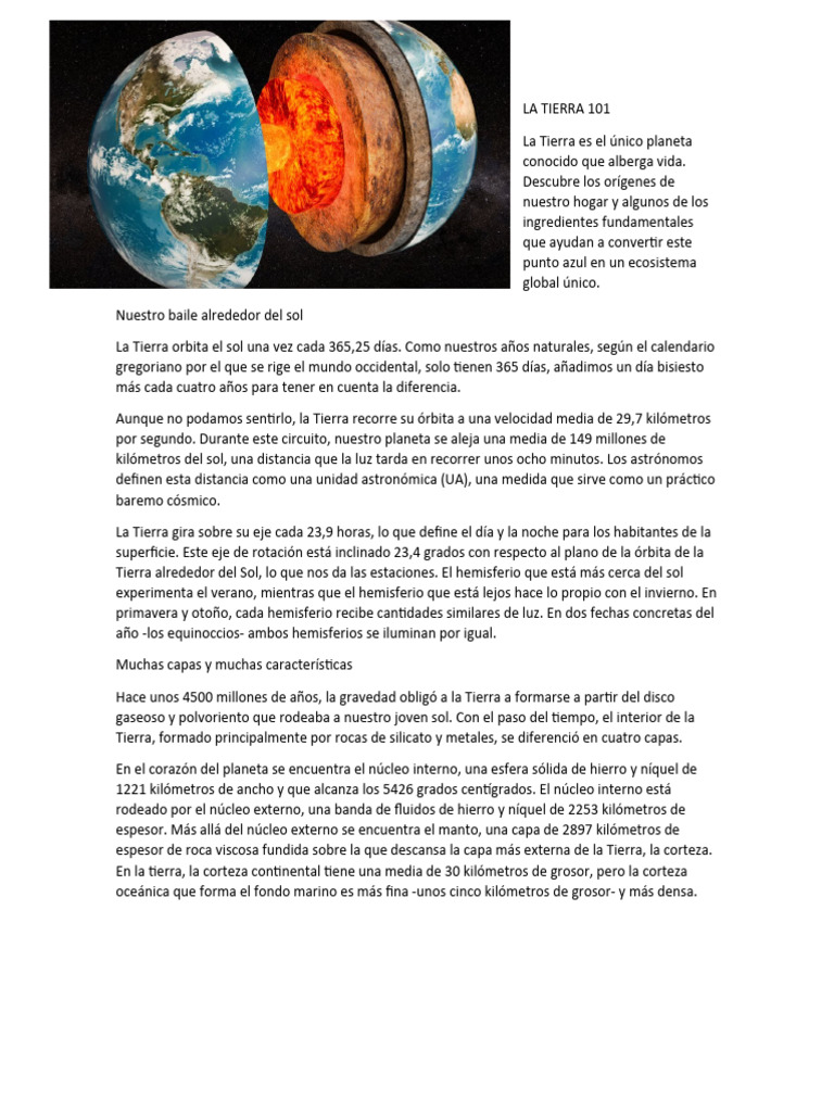 La Tierra 101 Pdf Tierra Dom