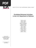 Prohibited Extremist Activities in The Department of Defense