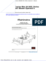 Mahindra Tractor Max 26 28xl Series Max26m 4001 Mower Operators Manual