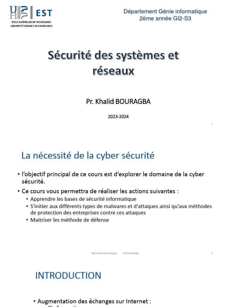 Cours Cybersécurité | PDF | Attaque par déni de service | Logiciel ...