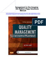 Quality Management in The Imaging Sciences 5th Edition Papp Solutions Manual