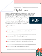 Christmas Reading Comprehension Worksheet For Speech Therapy in