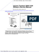 Massey Ferguson Tractors 3000 3100 Series Workshop Service Manual