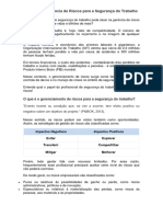 O papel da Gerência de Riscos para a Segurança do Trabalho