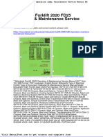 Mitsubishi Forklift 2020 Fd25 Operation Maintenance Service Manual En