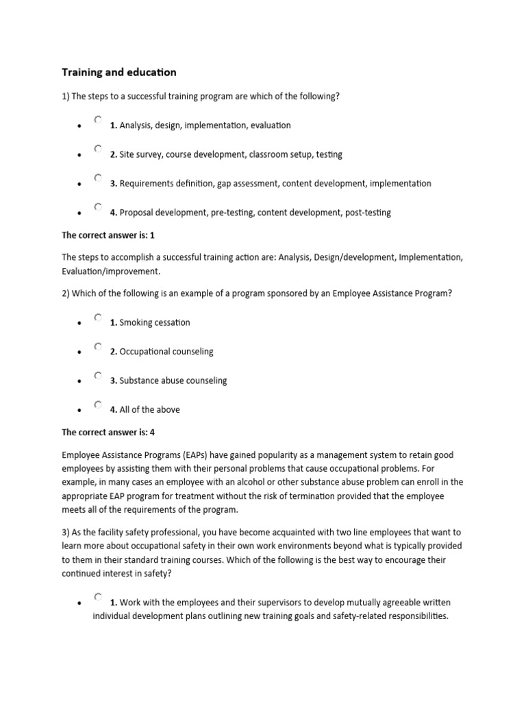 Safety Training Essentials | PDF | Learning | Educational Assessment