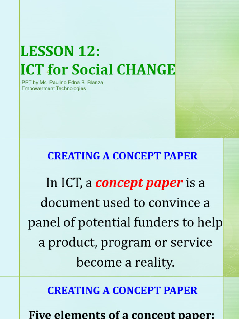 Lesson 13 Concept Paper For Ict Project | PDF