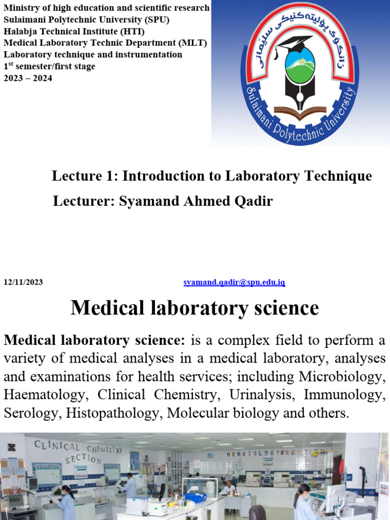 Introduction to Medical Laboratory Techniques | PDF