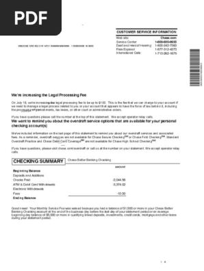 Estatement Chase May