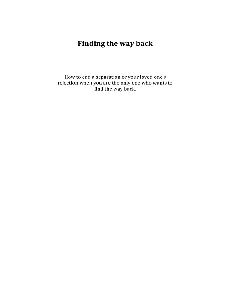Finding The Way