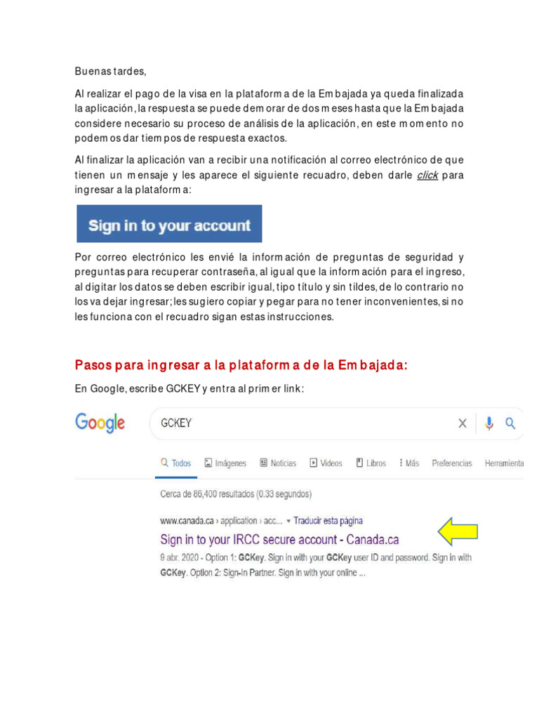 Como ingresar a gckey emb de canad pdf
