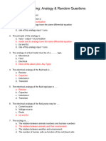 Biomedical Modeling - Analogy & Random Questions