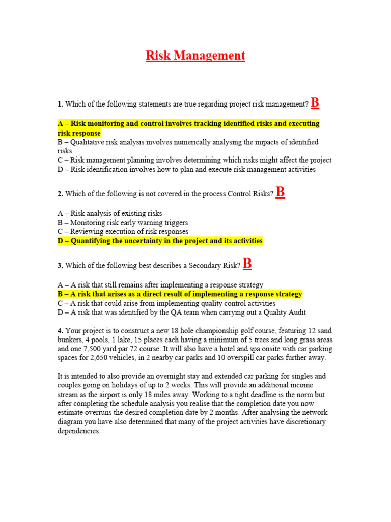 Project Risk Management Essentials | PDF