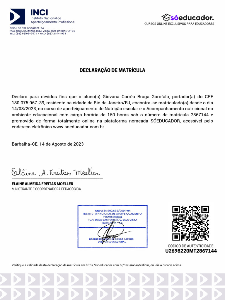 Curso Nutrição Escolar Pdf