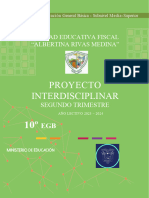 Proyecto Interdisciplinar - Segundo Trimestre Decimo A