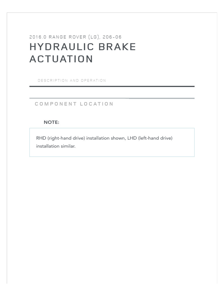 Hydraulic Brake Actuation Overview | PDF | Anti Lock Braking System | Brake