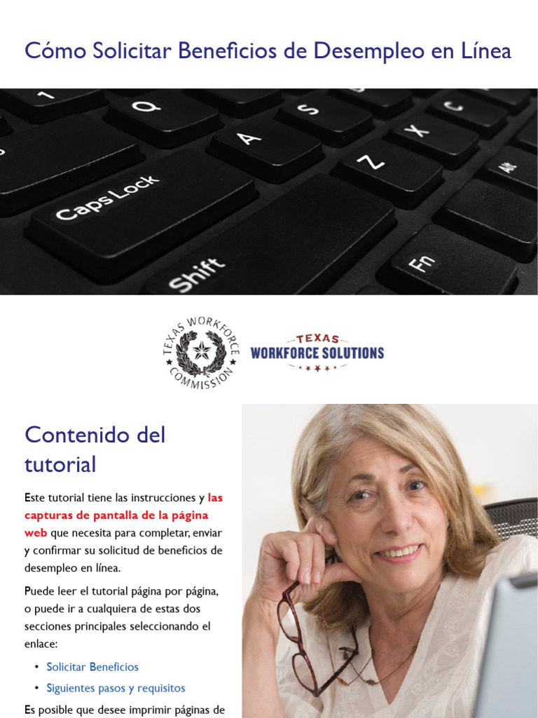 Apply for benefits online tutorial es twc pdf desempleo tarjeta