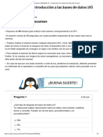 Examen EXAMEN UF1 Introducción A Las Bases de Datos 45 Minutos