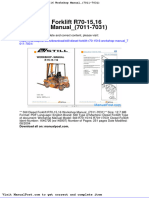 Still Diesel Forklift r70 1516 Workshop Manual 7011 7031